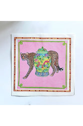 Vzo Leopar Desenli Kumaş Kokteyl Peçetesi Yıkanabilir Lazer Kesimli